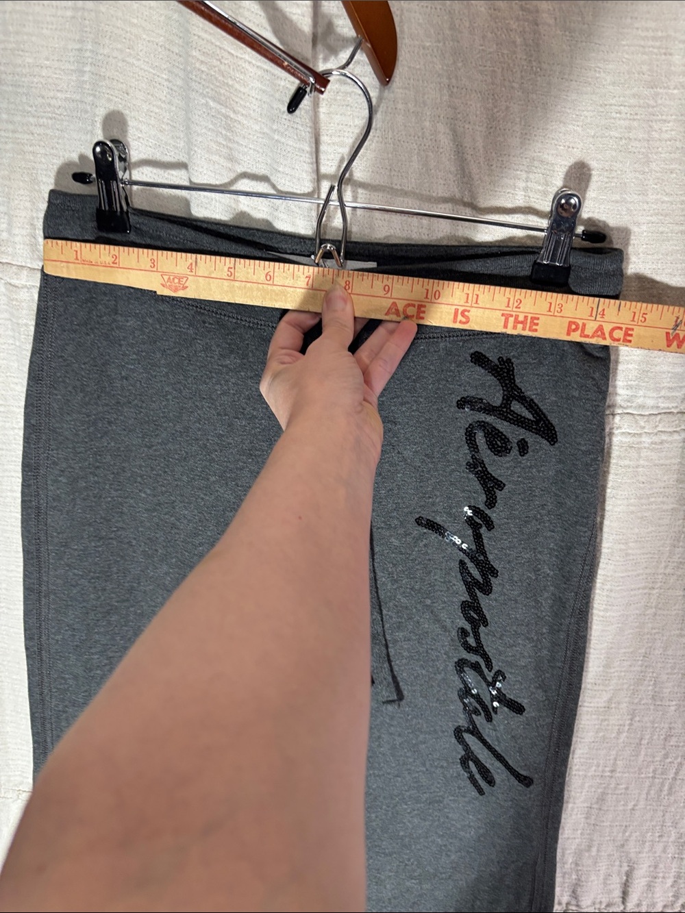 Aeropostale Y2K Heathered Grey Fit & Flare Low Rise Lounge Pants Size S Sequins - Picture 4 of 7